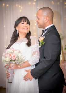 Wedding photography of the bride and groom. Classic wedding pose captured in Tampa, FL